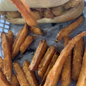 Skrimp Shack - Shrimp & crab po'boy with sweet potato fries - Seafood Near Me - Dumfries, Virginia Skrimp Shack - Shrimp & crab po'boy with sweet potato fries - Seafood Near Me - Dumfries, Virginia