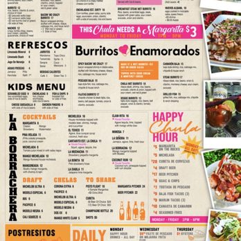 Mariscos La Chula - Downey - The menu! I had the Marlin grilled tacos for $4.25 each. - Seafood Near Me - Downey, California