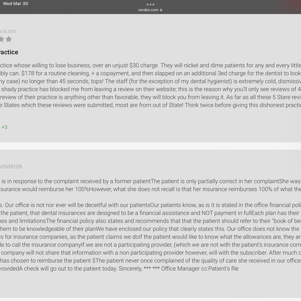White Spruce Dental - Response of office manager of White Spruce Dental (note date on screenshots) - General Dentistry Near Me - Rochester, New York White Spruce Dental - Response of office manager of White Spruce Dental (note date on screenshots) - General Dentistry Near Me - Rochester, New York