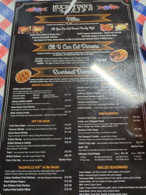 Menu photo 2 Huck Finn's Catfish Pigeon Forge, TN