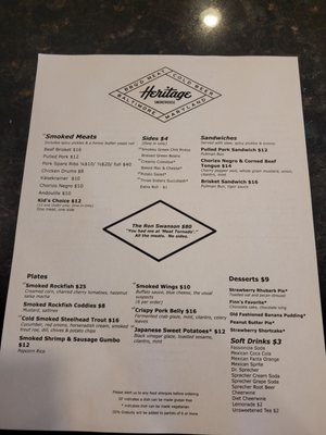 Menu photo 3 Heritage Smokehouse Baltimore, MD Menu photo 3 Heritage Smokehouse Baltimore, MD