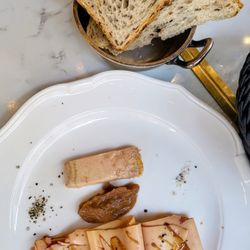 Le Comptoir de la Gastronomie - Bread and pate with foie gras.