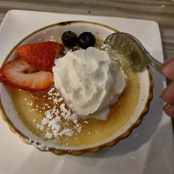 Sunset Grille - Key lime Creme Brulee $10 very tiny - American Near Me - Charlotte Amalie, Virgin Islands Sunset Grille - Key lime Creme Brulee $10 very tiny - American Near Me - Charlotte Amalie, Virgin Islands