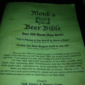Monk's Cafe - check this out, a beer bible!!! gotta love the Belgians!! - Pubs Near Me - Philadelphia, Pennsylvania