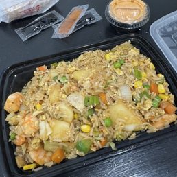 Pineapple and shrimp rice. Pineapple and shrimp rice.