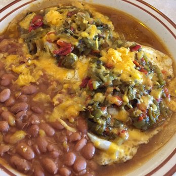 Frontier - Huevos Rancheros. Eggs over easy with chopped green chile. - Mexican Near Me - Albuquerque, New Mexico Frontier - Huevos Rancheros. Eggs over easy with chopped green chile. - Mexican Near Me - Albuquerque, New Mexico