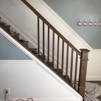 Stephan Flooring - New Handrail With Square oak Balusters - Flooring Near Me - West Jefferson , Ohio Stephan Flooring - New Handrail With Square oak Balusters - Flooring Near Me - West Jefferson , Ohio