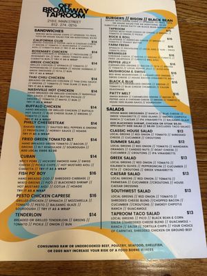 Menu photo 2 Off Broadway Taproom Madison, IN Menu photo 2 Off Broadway Taproom Madison, IN