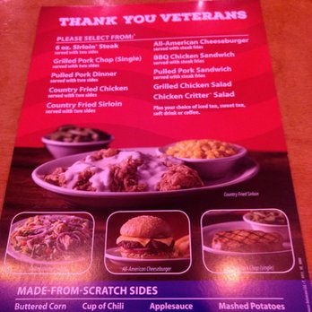 Texas Roadhouse - 2019 Veterans Day Free Meal Menu - Steakhouses Near Me - Bliss, Texas