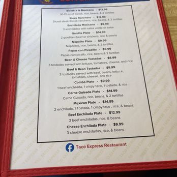 Taco Express - Lunch extended menu - Mexican Near Me - Victoria, Texas
