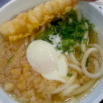 Marugame Udon - Kake Udon with Egg & Shrimp Tempura - Japanese Near Me - Honolulu, Hawaii
