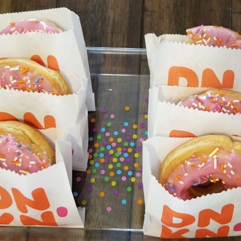 Dunkin' - six donuts with pink frosting and sprinkles - Donuts Near Me - Independence, Kentucky Dunkin' - six donuts with pink frosting and sprinkles - Donuts Near Me - Independence, Kentucky