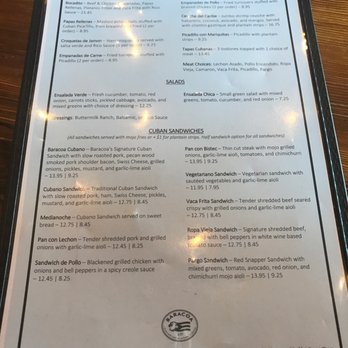 Baracoa Cuban Restaurant - Menu - Cuban Near Me - Palmdale, California