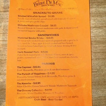 Biere De Mac Brew Works - Current menu (July 14, 2024). - Brewpubs Near Me - Mackinaw City, Michigan Biere De Mac Brew Works - Current menu (July 14, 2024). - Brewpubs Near Me - Mackinaw City, Michigan