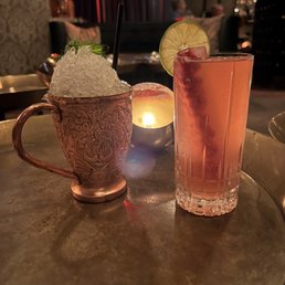Matcha julep ($18), pomegranate rickey ($17) Matcha julep ($18), pomegranate rickey ($17)