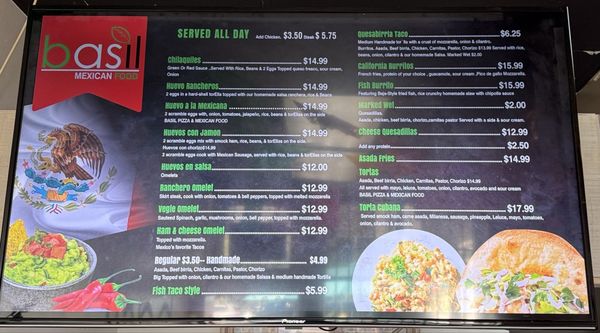 Menu photo 2 Basil Mexican Food Lakewood, CA Menu photo 2 Basil Mexican Food Lakewood, CA