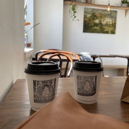 Brewed coffee and maple latte Brewed coffee and maple latte
