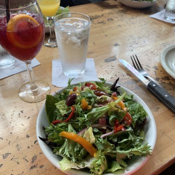 Cane Rosso - Tribeca salad in the front - get it! The Caesar and salad with dried cherries were also great! - Pizza Near Me - Fort Worth, Texas