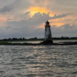 Captain Derek's Dolphin Adventure - Beautiful sunset at the lighthouse.