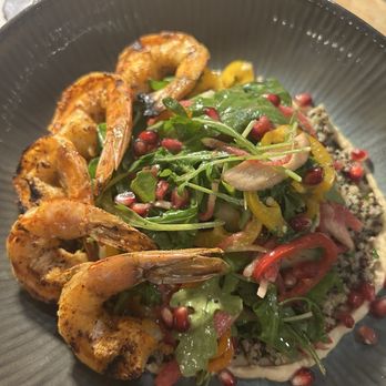 Java Nation - Silver Spring - Tricolor quinoa salad with shrimp - Coffee & Tea Near Me - Silver Spring, Maryland