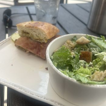 Nolabelle Kitchen + Bar - Half of the schnitzel cubano with Caesar salad - Burgers Near Me - Mankato, Minnesota Nolabelle Kitchen + Bar - Half of the schnitzel cubano with Caesar salad - Burgers Near Me - Mankato, Minnesota