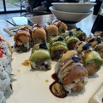 Raku Ramen and Sushi - Better shot of the rolls - Ramen Near Me - Clemmons, North Carolina