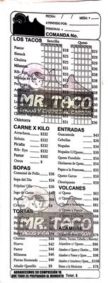 Menu photo 1 Mr. Taco Ciudad de México, DIF Menu photo 1 Mr. Taco Ciudad de México, DIF