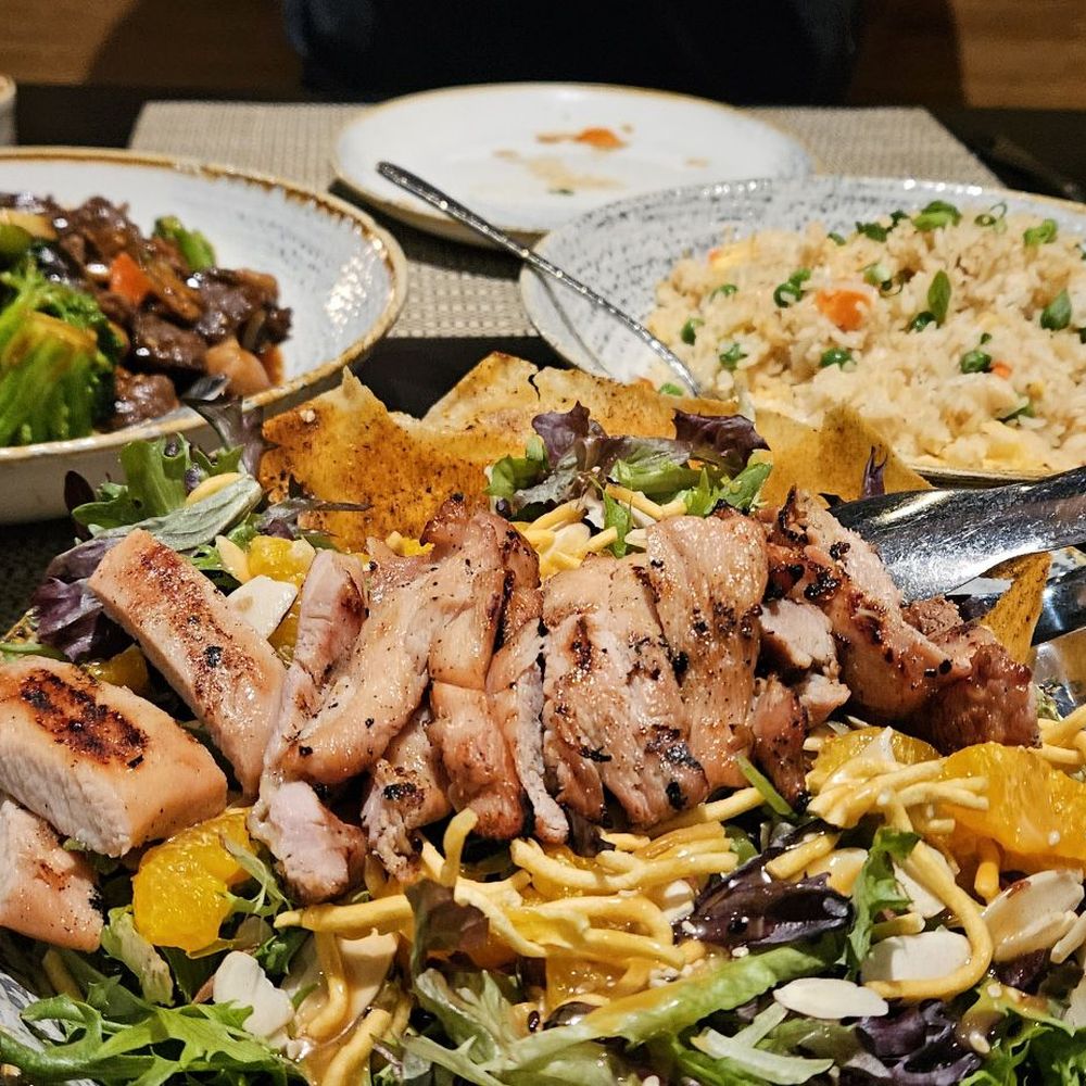 Mandarin Salad, fried rice, and Beef and Broccoli.