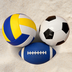 Volleyball, Soccer, and Footballs Delivered Daily to the Beach