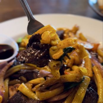 OMELI Kitchen - Video review on IG: @waydirtydiet  Nui Xao Bo (Macaroni Filet Mignon Beef) - Vietnamese Near Me - Fullerton, California