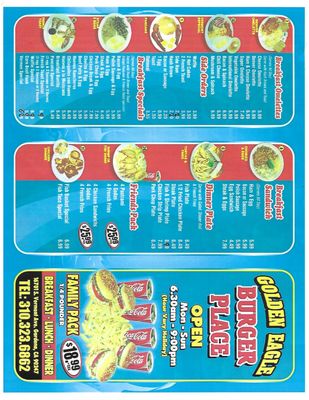 Menu photo 1 Golden Eagle Burger Cafe Gardena, CA Menu photo 1 Golden Eagle Burger Cafe Gardena, CA