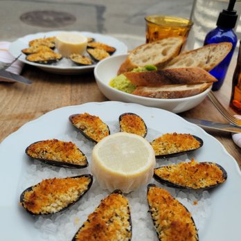 Joseph Leonard - Hummus and baked mussels. - New American Near Me - New York, New York Joseph Leonard - Hummus and baked mussels. - New American Near Me - New York, New York