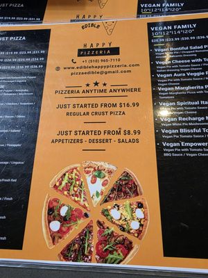 Menu photo 1 Edible Happy Pizzeria Oakland, CA Menu photo 1 Edible Happy Pizzeria Oakland, CA
