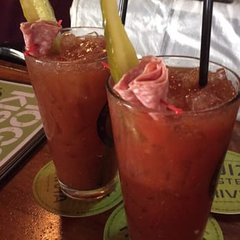 Hogs & Kisses - The AWESOME bloody Mary's with yummy salami garnish! - American Near Me - Lake Geneva, Wisconsin Hogs & Kisses - The AWESOME bloody Mary's with yummy salami garnish! - American Near Me - Lake Geneva, Wisconsin
