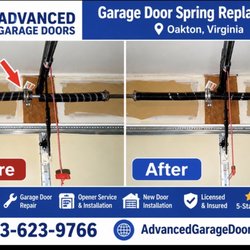 Advanced Garage Doors - Garage Door Torsion Springs Replacement Before & After