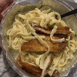 Chicken Cutlet Pasta with Alfredo Sauce Chicken Cutlet Pasta with Alfredo Sauce