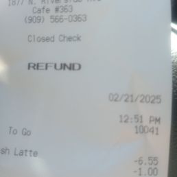 My receipt for my refund My receipt for my refund