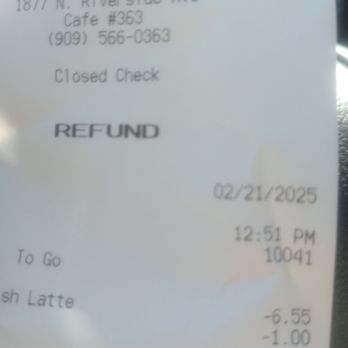 The Coffee Bean & Tea Leaf - My receipt for my refund - Coffee & Tea Near Me - Rialto, California The Coffee Bean & Tea Leaf - My receipt for my refund - Coffee & Tea Near Me - Rialto, California