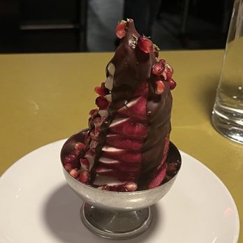 Shukette - Tahini and pomegranate soft serve swirl - Middle Eastern Near Me - New York, New York Shukette - Tahini and pomegranate soft serve swirl - Middle Eastern Near Me - New York, New York