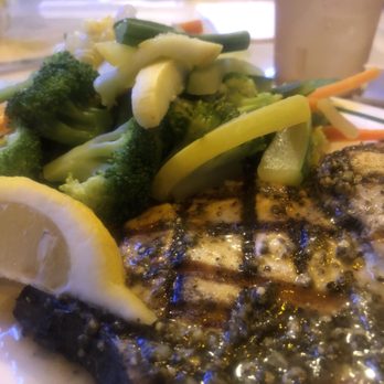 Flanigan's - Boca Raton - Swordfish Parmesan encrusted pesto with veggie medley I eat this at least twice a week - American Near Me - Boca Raton, Florida Flanigan's - Boca Raton - Swordfish Parmesan encrusted pesto with veggie medley I eat this at least twice a week - American Near Me - Boca Raton, Florida