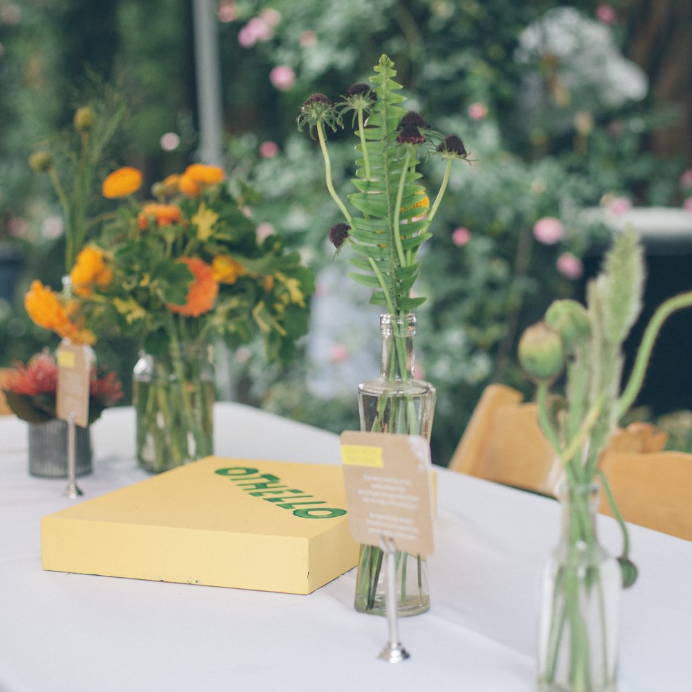 Spreading Lovely - guest book/board game table arrangements - Party & Event Planning Near Me