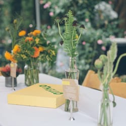 Spreading Lovely - guest book/board game table arrangements