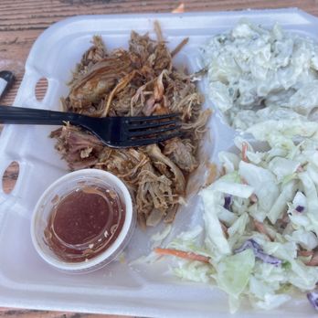 Corolla Village Barbecue - BBQ pork plate with potato salad, and coleslaw. - Barbeque Near Me - Corolla, North Carolina Corolla Village Barbecue - BBQ pork plate with potato salad, and coleslaw. - Barbeque Near Me - Corolla, North Carolina