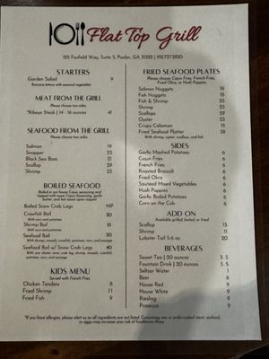 Menu photo 1 Flat Top Grill Pooler, GA