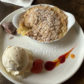 Monks Seafood Restaurant & Pub - Apple crumbles with ice cream - Pubs Near Me - Ballyvaughan, CE Monks Seafood Restaurant & Pub - Apple crumbles with ice cream - Pubs Near Me - Ballyvaughan, CE