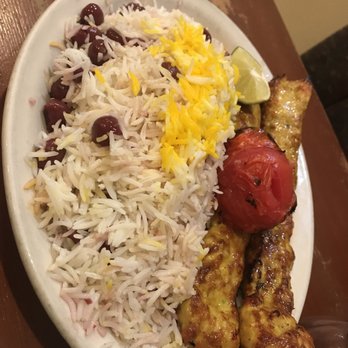 Heidar Baba - Albaloo polo (sour cherry rice) with chicken koobideh. Must try. - Middle Eastern Near Me - Pasadena, California