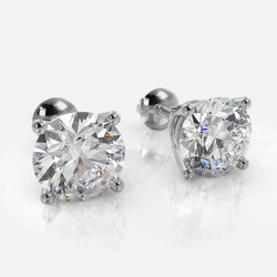 Diamond Exchange Dallas - 3CT TOTAL Weight, Lab grown Diamond Earrings.
color F, clarity VS1 in 14k white gold screw backs.