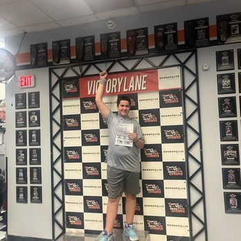 Gene Woods Racing Experience - My so on the winner's podium after the race! - Go Karts Near Me - Las Vegas, Nevada