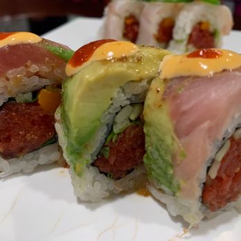 Sashimi - Lake Forest role with spicy tuna base. - Japanese Near Me - Lake Forest, California Sashimi - Lake Forest role with spicy tuna base. - Japanese Near Me - Lake Forest, California