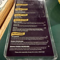 El Rincon Cocina Y Tequila - Bottom of Menu clearly states party of 8 or more.